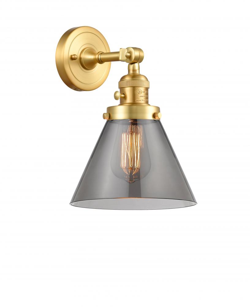 Cone - 1 Light - 8 inch - Satin Gold - Adjustable Sconce