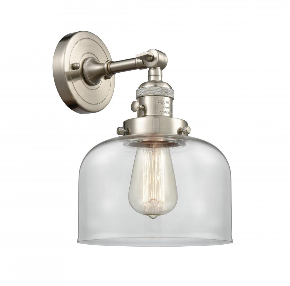 Bell - 1 Light - 8 inch - Brushed Satin Nickel - Adjustable Sconce