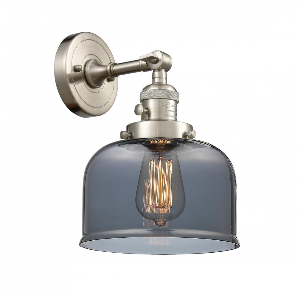 Bell - 1 Light - 8 inch - Brushed Satin Nickel - Adjustable Sconce
