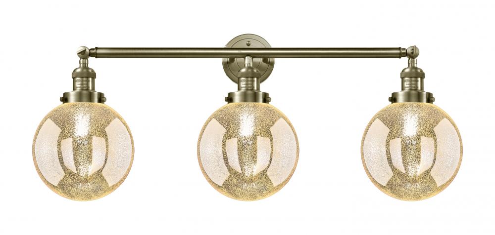 Beacon - 3 Light - 32 inch - Antique Brass - Bath Vanity Light