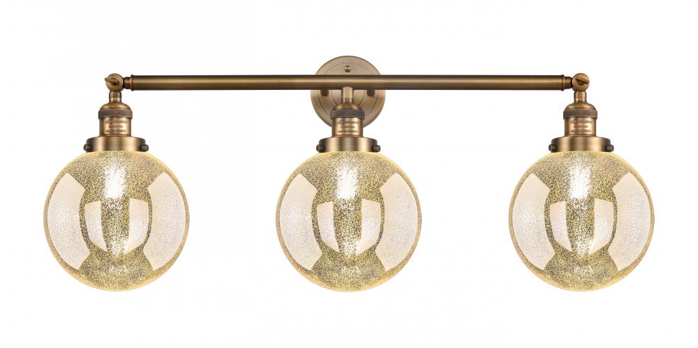 Beacon - 3 Light - 32 inch - Brushed Brass - Bath Vanity Light