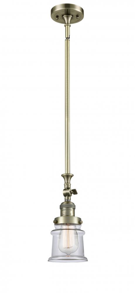 Canton - 1 Light - 5 inch - Antique Brass - Stem Hung - Adjustable Mini Pendant