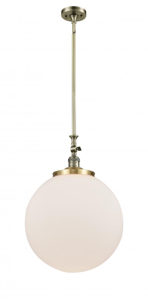 Beacon - 1 Light - 16 inch - Antique Brass - Stem Hung - Adjustable Mini Pendant