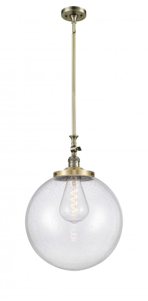 Beacon - 1 Light - 16 inch - Antique Brass - Stem Hung - Adjustable Mini Pendant
