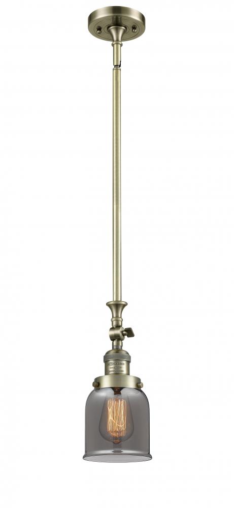 Bell - 1 Light - 5 inch - Antique Brass - Stem Hung - Adjustable Mini Pendant
