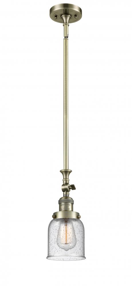 Bell - 1 Light - 5 inch - Antique Brass - Stem Hung - Adjustable Mini Pendant