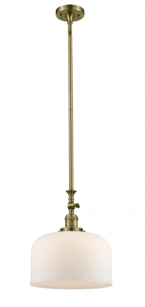 Bell - 1 Light - 12 inch - Antique Brass - Stem Hung - Adjustable Mini Pendant