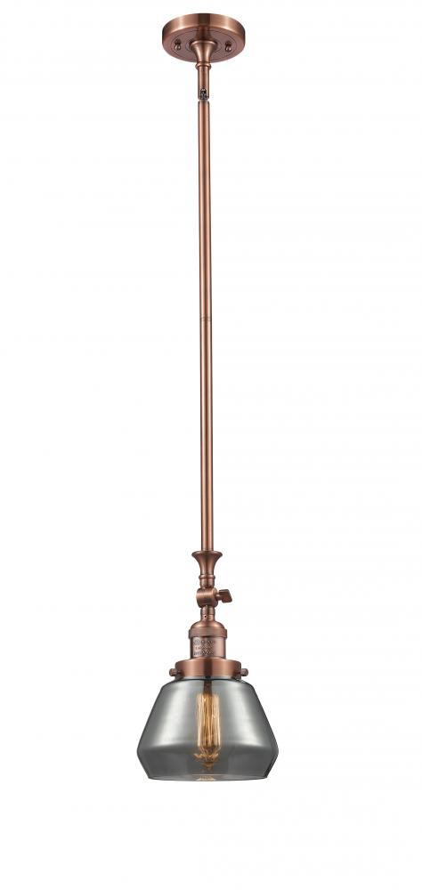 Fulton - 1 Light - 7 inch - Antique Copper - Stem Hung - Adjustable Mini Pendant