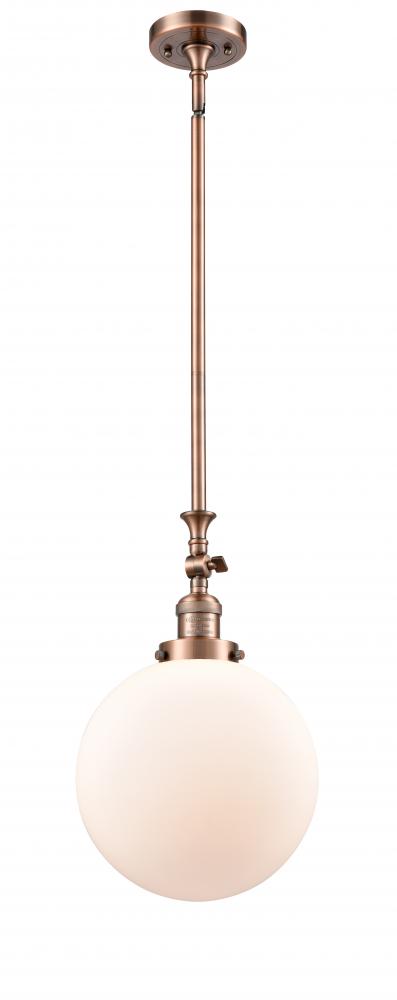 Beacon - 1 Light - 10 inch - Antique Copper - Stem Hung - Adjustable Mini Pendant