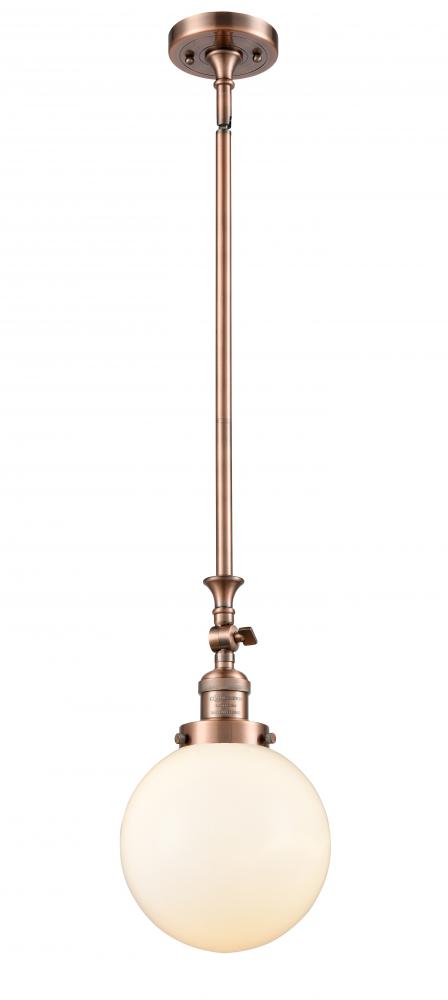 Beacon - 1 Light - 8 inch - Antique Copper - Stem Hung - Adjustable Mini Pendant