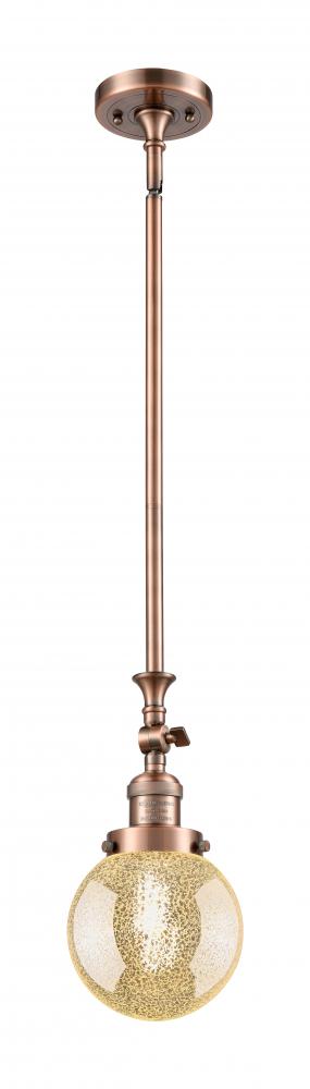 Beacon - 1 Light - 6 inch - Antique Copper - Stem Hung - Adjustable Mini Pendant