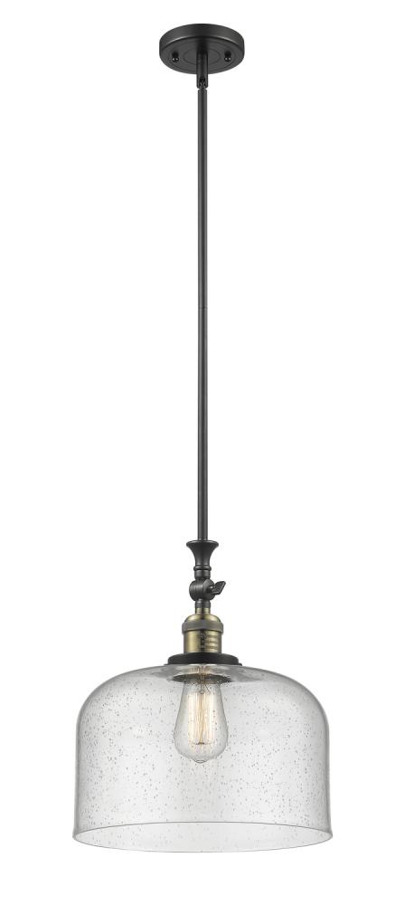 Bell - 1 Light - 12 inch - Black Antique Brass - Stem Hung - Adjustable Mini Pendant