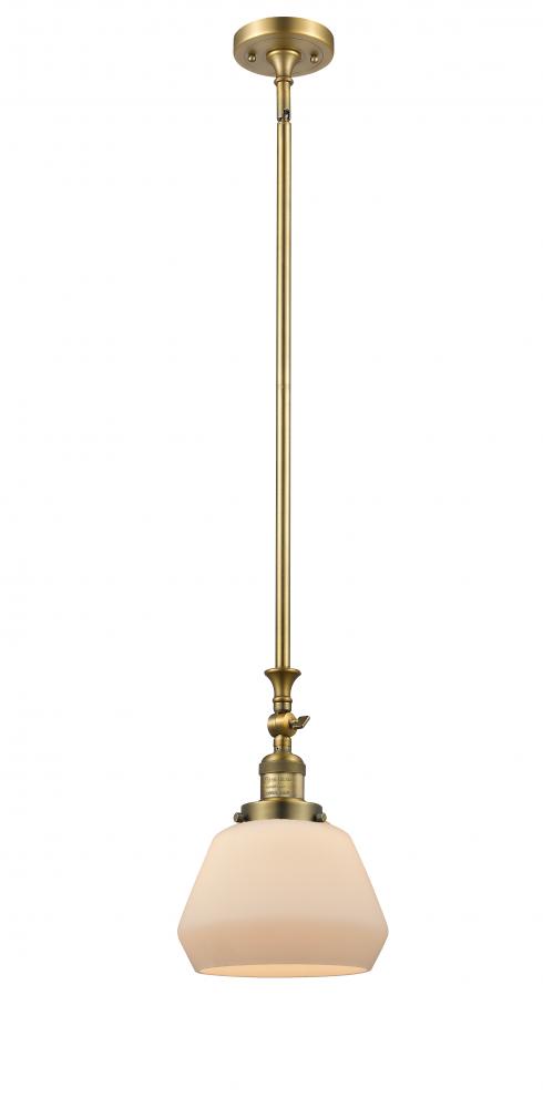 Fulton - 1 Light - 7 inch - Brushed Brass - Stem Hung - Adjustable Mini Pendant