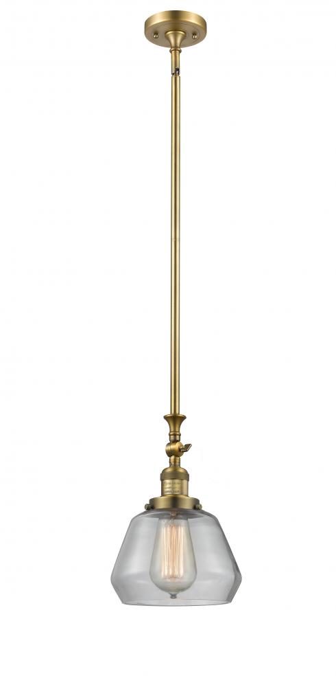 Fulton - 1 Light - 7 inch - Brushed Brass - Stem Hung - Adjustable Mini Pendant