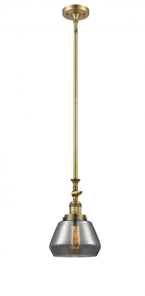 Fulton - 1 Light - 7 inch - Brushed Brass - Stem Hung - Adjustable Mini Pendant