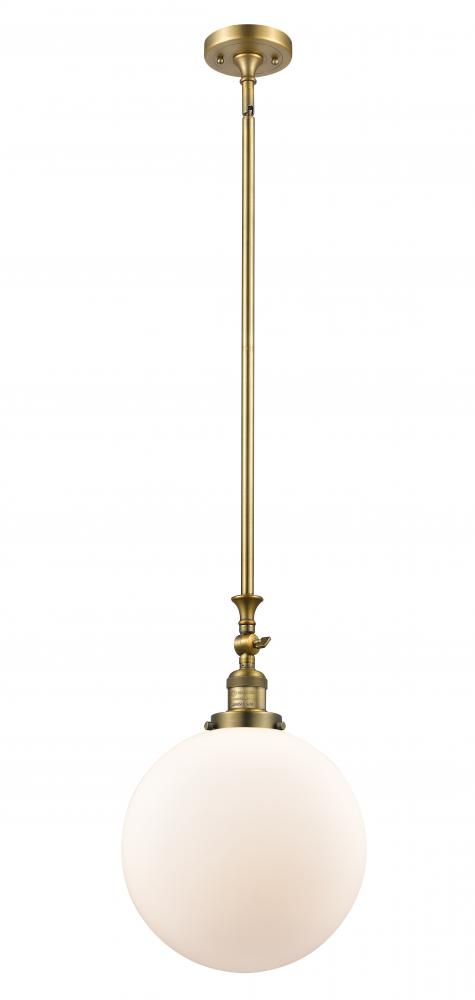 Beacon - 1 Light - 12 inch - Brushed Brass - Stem Hung - Adjustable Mini Pendant