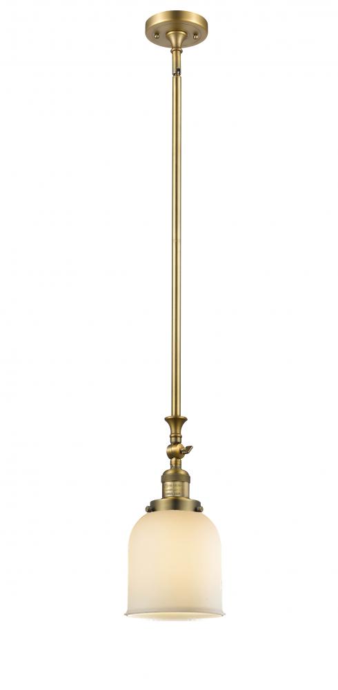 Bell - 1 Light - 5 inch - Brushed Brass - Stem Hung - Adjustable Mini Pendant