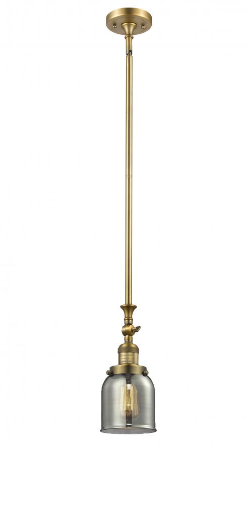 Bell - 1 Light - 5 inch - Brushed Brass - Stem Hung - Adjustable Mini Pendant