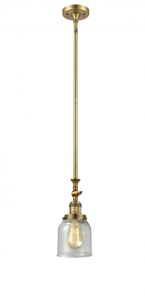 Bell - 1 Light - 5 inch - Brushed Brass - Stem Hung - Adjustable Mini Pendant