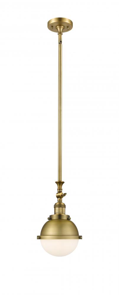 Hampden - 1 Light - 7 inch - Brushed Brass - Stem Hung - Adjustable Mini Pendant