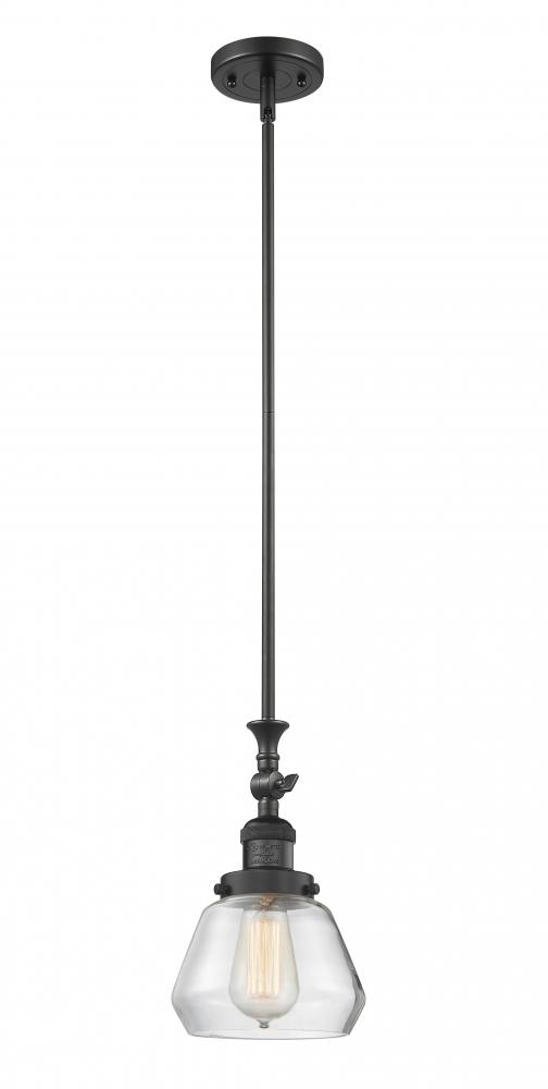 Fulton - 1 Light - 7 inch - Matte Black - Stem Hung - Adjustable Mini Pendant