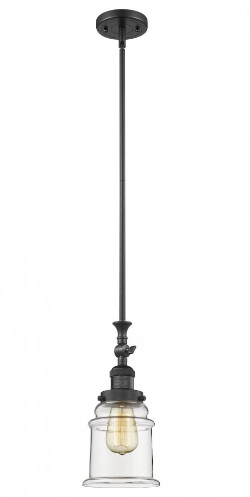 Canton - 1 Light - 6 inch - Matte Black - Stem Hung - Adjustable Mini Pendant