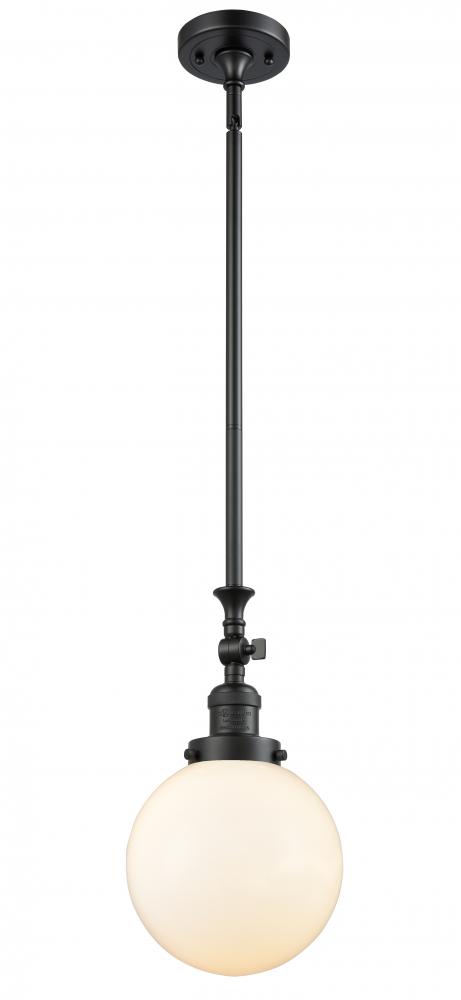 Beacon - 1 Light - 8 inch - Matte Black - Stem Hung - Adjustable Mini Pendant