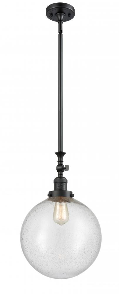 Beacon - 1 Light - 12 inch - Matte Black - Stem Hung - Adjustable Mini Pendant