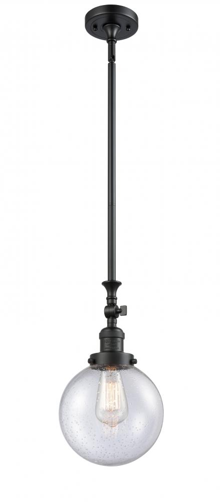 Beacon - 1 Light - 8 inch - Matte Black - Stem Hung - Adjustable Mini Pendant