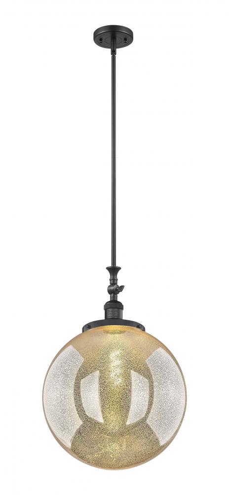 Beacon - 1 Light - 16 inch - Matte Black - Stem Hung - Adjustable Mini Pendant
