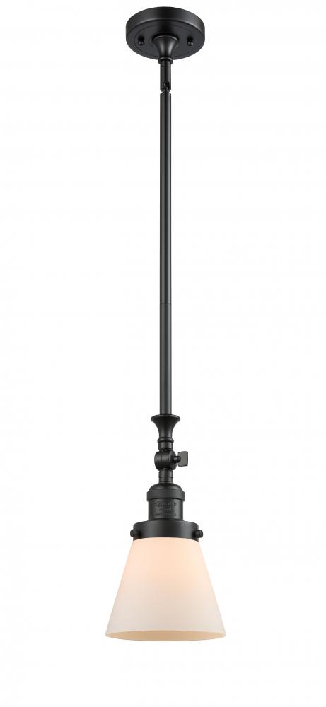 Cone - 1 Light - 6 inch - Matte Black - Stem Hung - Adjustable Mini Pendant
