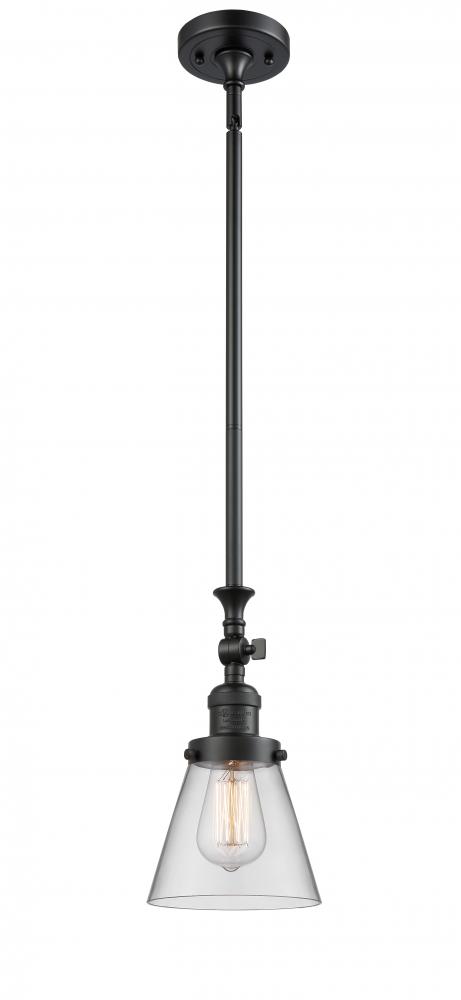 Cone - 1 Light - 6 inch - Matte Black - Stem Hung - Adjustable Mini Pendant