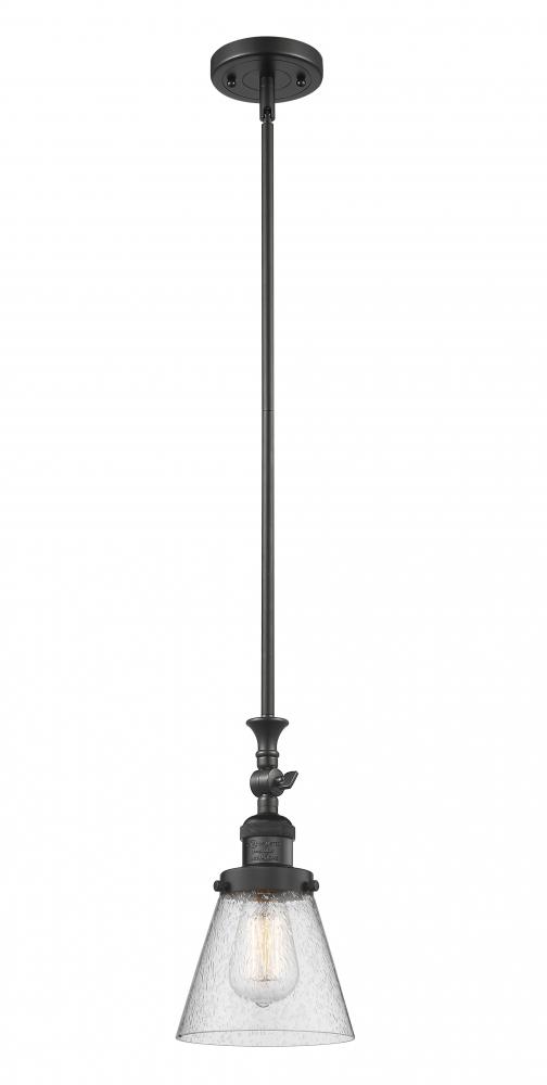 Cone - 1 Light - 6 inch - Matte Black - Stem Hung - Adjustable Mini Pendant