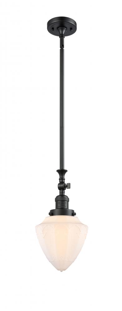 Bullet - 1 Light - 7 inch - Matte Black - Stem Hung - Adjustable Mini Pendant