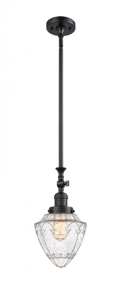 Bullet - 1 Light - 7 inch - Matte Black - Stem Hung - Adjustable Mini Pendant