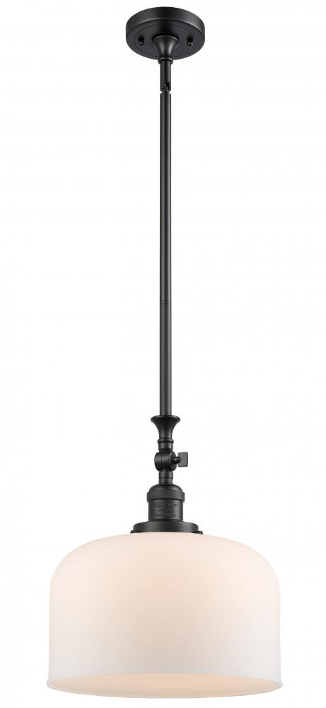 Bell - 1 Light - 12 inch - Matte Black - Stem Hung - Adjustable Mini Pendant