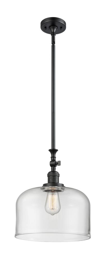 Bell - 1 Light - 12 inch - Matte Black - Stem Hung - Adjustable Mini Pendant