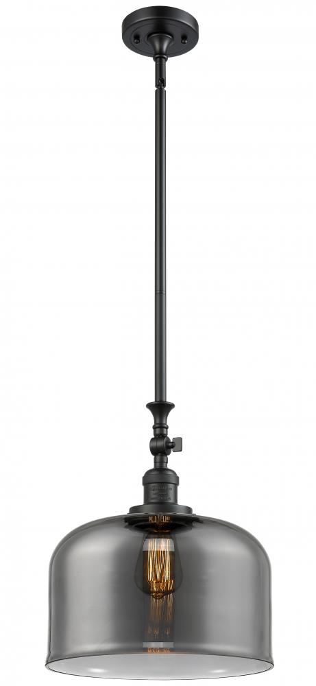 Bell - 1 Light - 12 inch - Matte Black - Stem Hung - Adjustable Mini Pendant