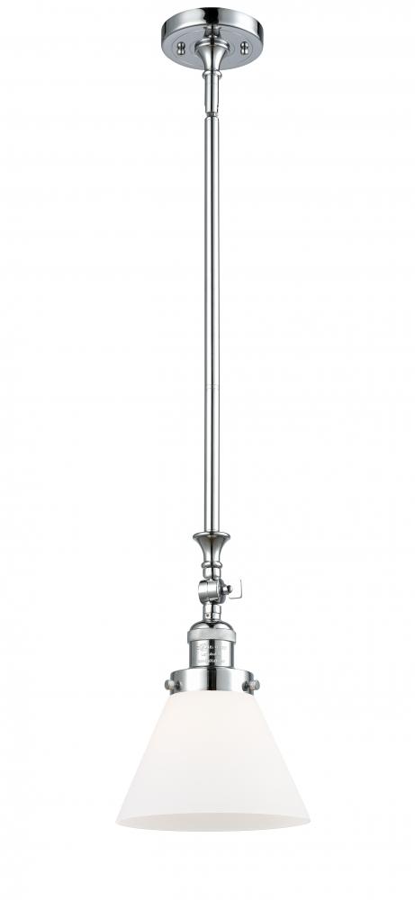 Cone - 1 Light - 8 inch - Polished Chrome - Stem Hung - Adjustable Mini Pendant