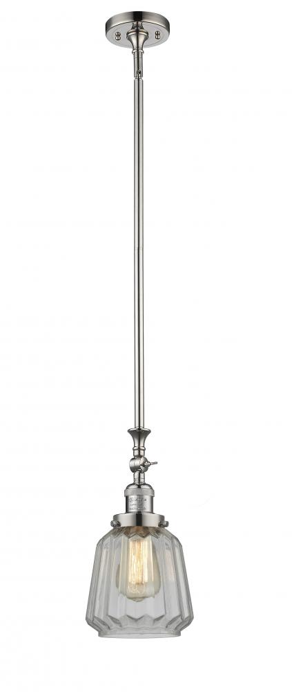 Chatham - 1 Light - 7 inch - Polished Nickel - Stem Hung - Adjustable Mini Pendant