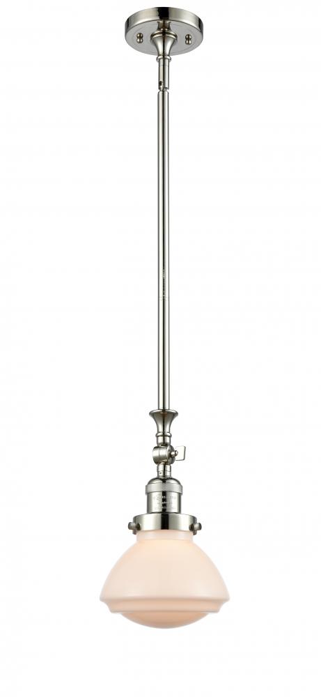 Olean - 1 Light - 7 inch - Polished Nickel - Stem Hung - Adjustable Mini Pendant