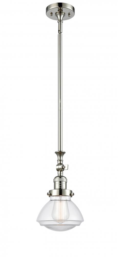 Olean - 1 Light - 7 inch - Polished Nickel - Stem Hung - Adjustable Mini Pendant