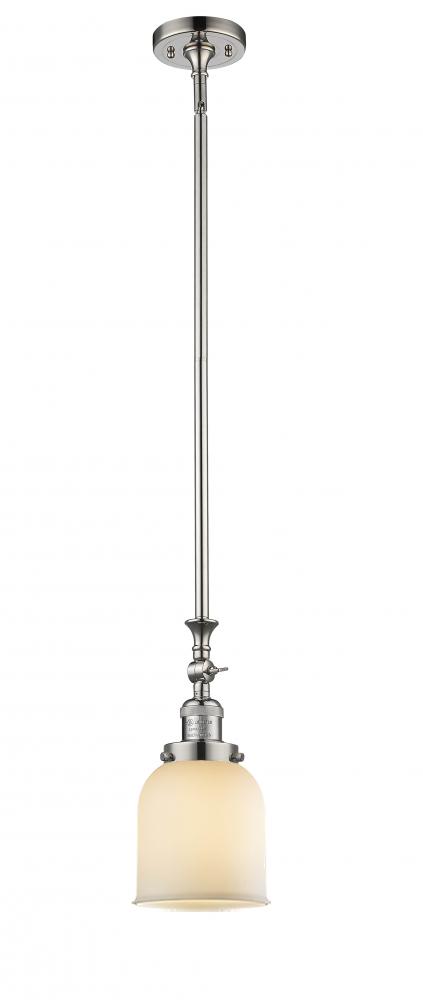 Bell - 1 Light - 5 inch - Polished Nickel - Stem Hung - Adjustable Mini Pendant