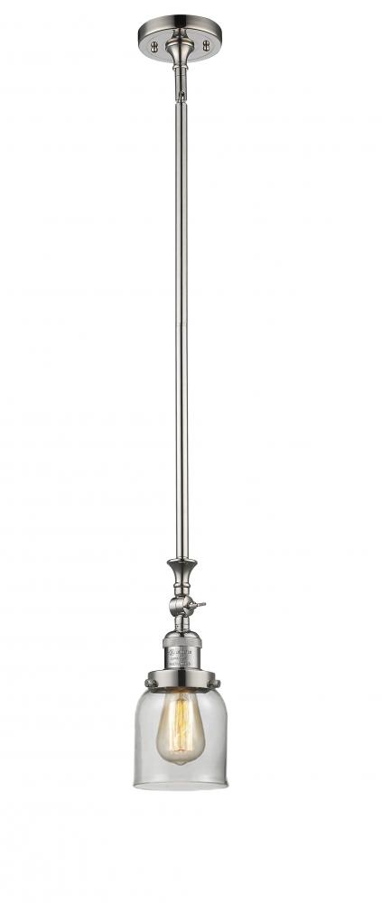 Bell - 1 Light - 5 inch - Polished Nickel - Stem Hung - Adjustable Mini Pendant