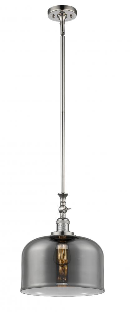 Bell - 1 Light - 12 inch - Polished Nickel - Stem Hung - Adjustable Mini Pendant