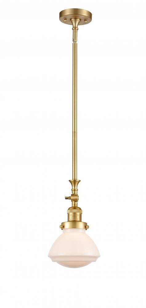 Olean - 1 Light - 7 inch - Satin Gold - Stem Hung - Adjustable Mini Pendant