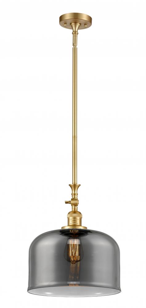Bell - 1 Light - 12 inch - Satin Gold - Stem Hung - Adjustable Mini Pendant