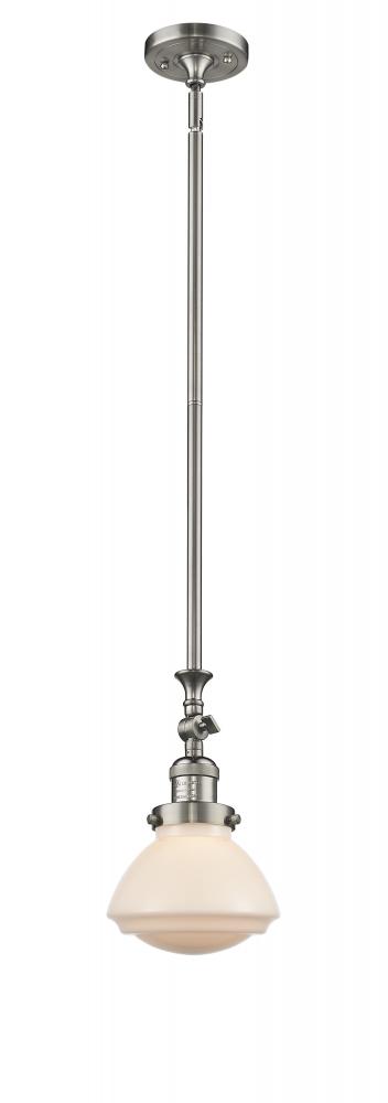 Olean - 1 Light - 7 inch - Brushed Satin Nickel - Stem Hung - Adjustable Mini Pendant