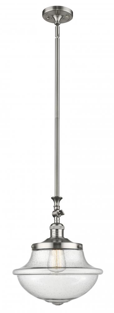 Oxford - 1 Light - 12 inch - Brushed Satin Nickel - Stem Hung - Adjustable Mini Pendant