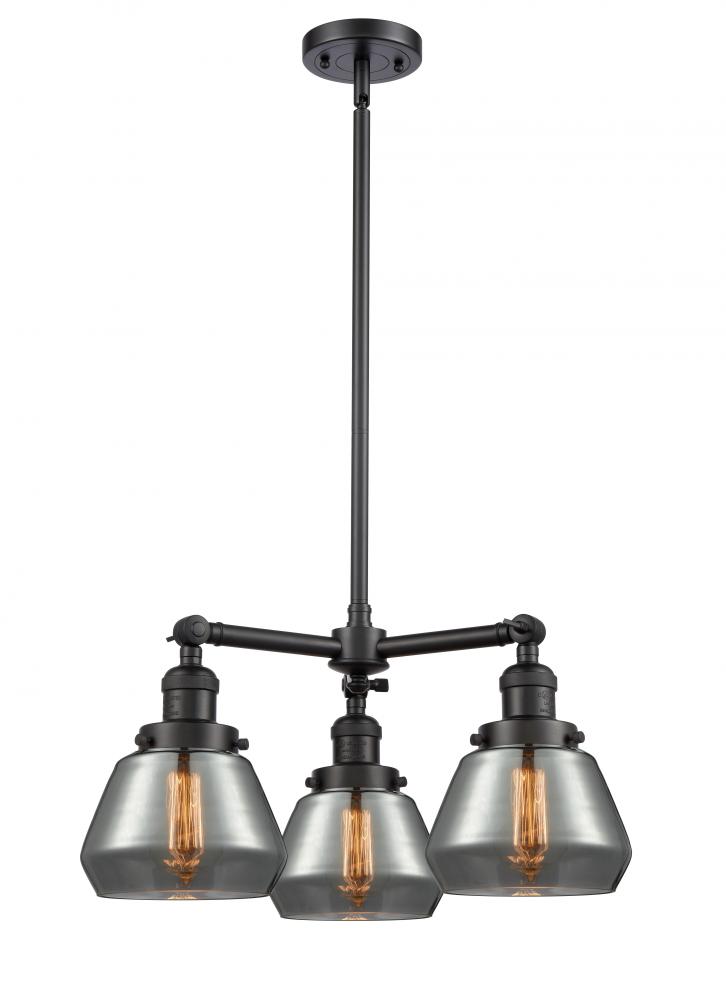 Fulton - 3 Light - 22 inch - Matte Black - Stem Hung - Chandelier